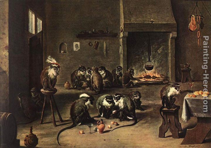 David the Younger Teniers Apes in the Kitchen